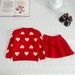 Girls' Sweater Set 2023 Winter New Western Style Little Girl Love Knitted Pullover Head Long Sleeves Fashionable Two_voghion.com