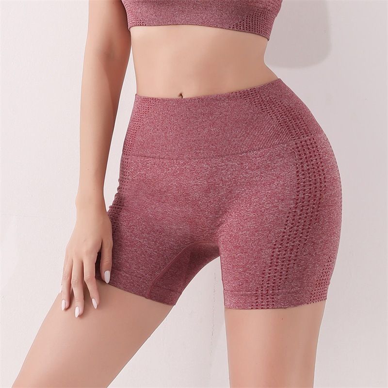 Fitness-Sport-Shorts, pfirsichfarbene Po-Lift-Shaping-Körper-Yoga-Sport-Oberbekleidung, Lauf-Shorts_voghion.com