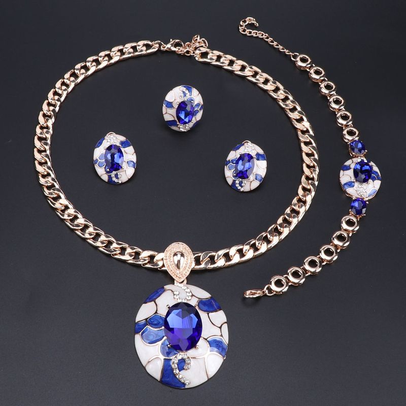 Fashion Dubai Gold Jewelry Set Brand  Wedding woman Accessories Bridal Crystal  Jewelry Set_voghion.com