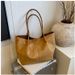 Autumn Winter New Suede Commuter Large Capacity Tote 2025 Women's Casual Simple Versatile Ins Style Shoulder Bag_voghion.com