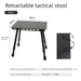 Tragbarer taktischer Doppelnutzungs-Teleskop-Klapptisch für den Außenbereich, kleiner Rucksack-Roadtrip, Picknick-Angelhocker_voghion.com