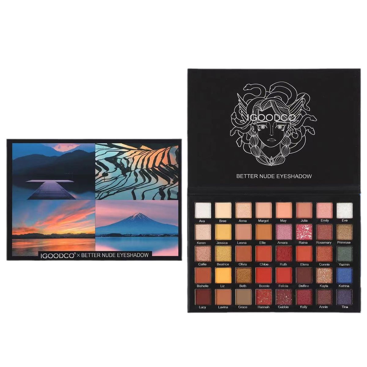 Makeup Sets IGOODCO New 40 Color Ink Painting Pattern Eyeshadow Palette Matte Pearlescent Sequin Makeup Palette_voghion.com