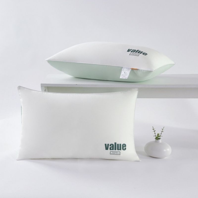 Travesseiro de fibra de algodão lavado com dupla ortografia, travesseiro individual para adulto, proteção de pescoço para dormitório estudantil, travesseiro lavado_voghion.com