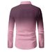 Nuova camicia casual da uomo a maniche lunghe con stampa sfumata 3D e design a risvolto_voghion.com