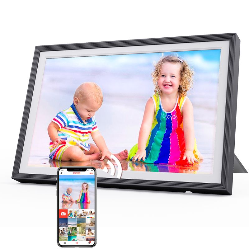 Digitaler Bilderrahmen mit WiFi-Fotoübertragung. Digitaler Bilderrahmen mit 1280 x 800 Pixeln, 32 GB, elektronischer Bilderrahmen mit Uhale Foto/Video_voghion.com