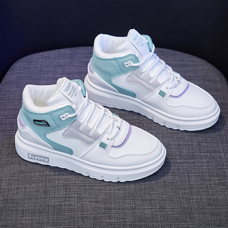 INS – petites chaussures blanches montantes pour femmes, chaussures de planche pour étudiantes coréennes à semelle épaisse, Matsuke décontractées, nouvelle collection printemps 2023_voghion.com