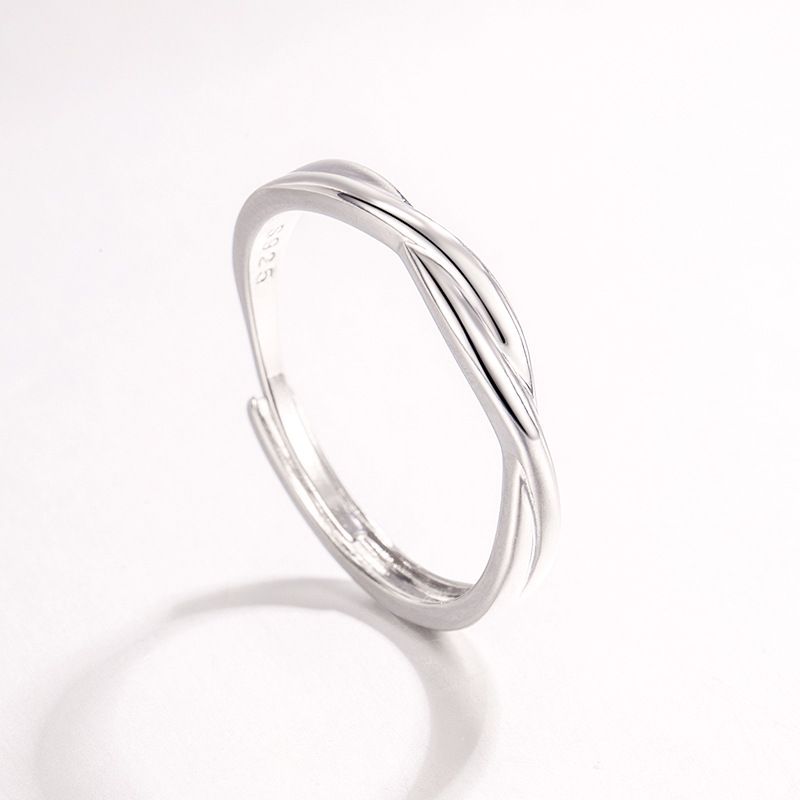 Liefde verzilverde paar ringen voor vrouwen INS niche eenvoudige persoonlijkheid paar ringen voor mannen open einde diamanten ringen trend_voghion.com