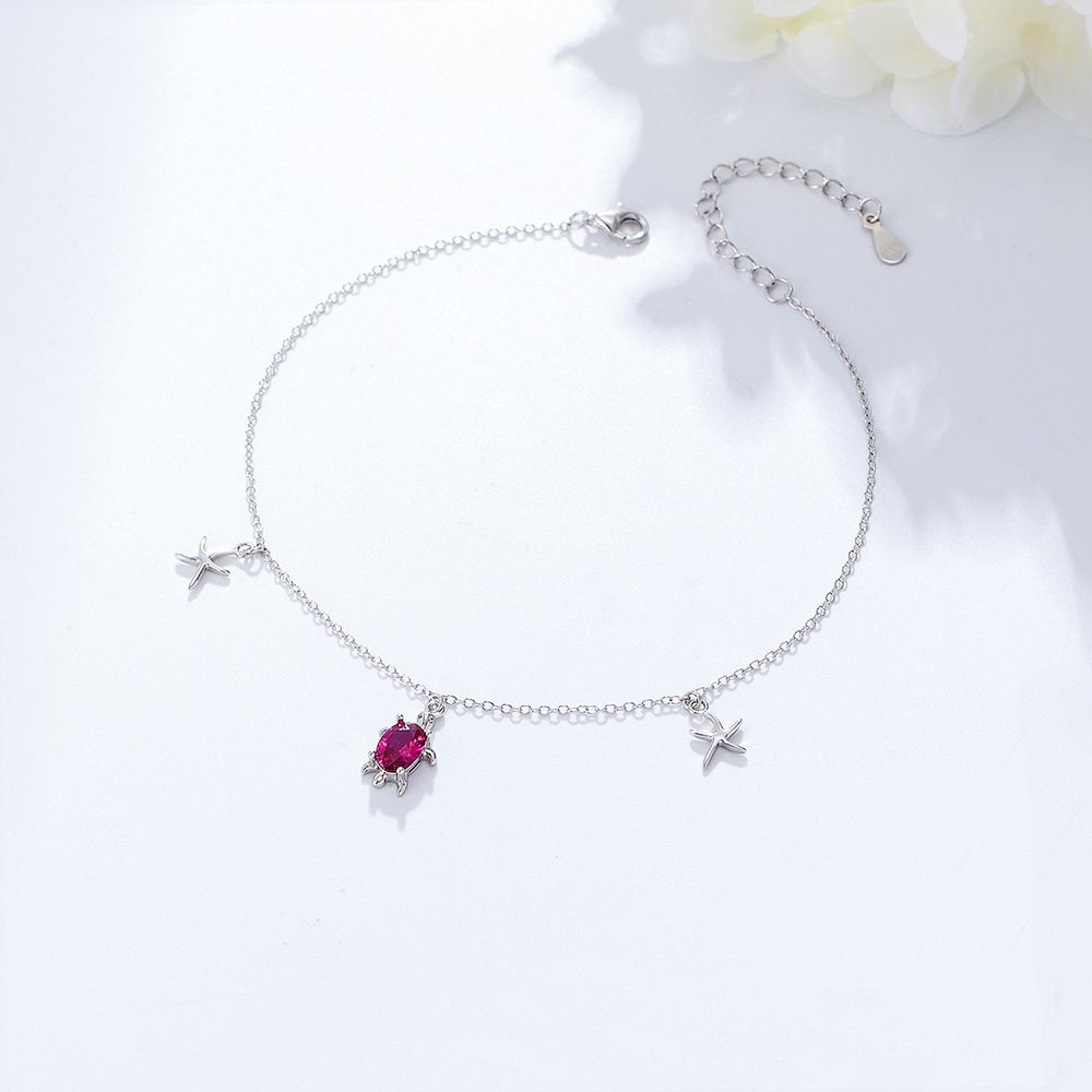 Bohemian Style S925 Sterling Silver Turtle & Starfish Anklet For Women - Trendy & Elegant Foot Jewelry Trendy Fashion Foot Ornaments_voghion.com
