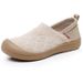 New Style Women's Single Shoes Spring And Autumn Non Slip Soft Sole Slip On Lazy Shoes Flat Bottom Lightweight Toad Shoes Casual Breathable_voghion.com