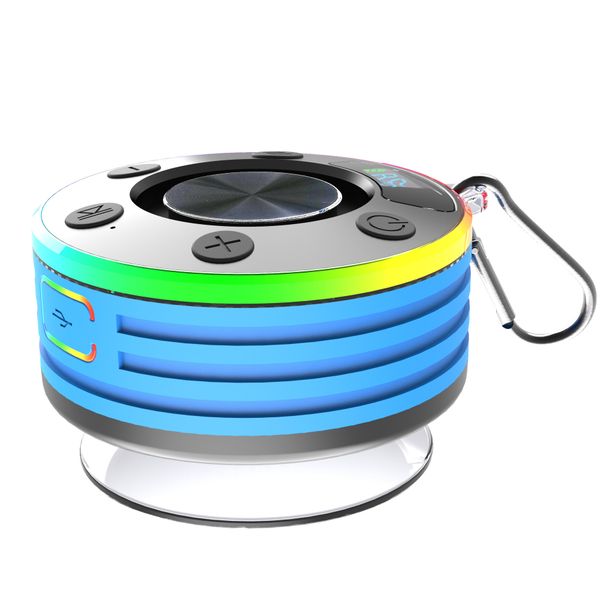 Portable Speakers 7 Level Waterproof Bathroom Bluetooth Speaker Dustproof Mini Wireless Audio Radio Clock_voghion.com