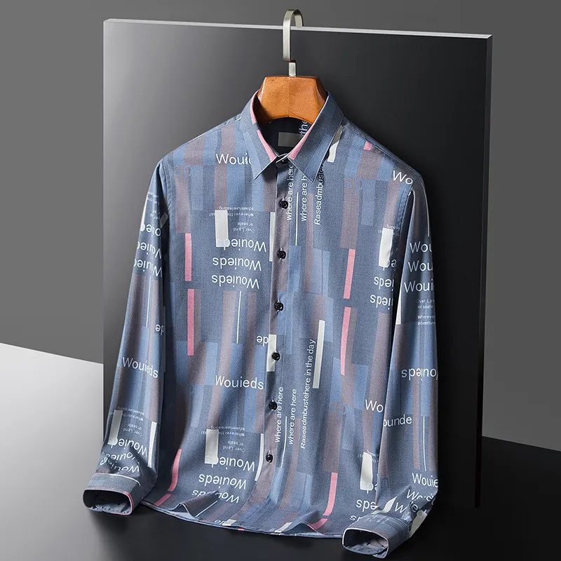 Shirt Spring and Autumn New Korean Fashion Shirt Handsome Long Sleeve Inch Shirt Casual Shirt Men's Shirt Men's Coat_voghion.com