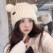 Women's Autumn and Winter Moon Cute Cat's ears (Steamed cat-ear shaped bread) Baotou Korean Version Face Show Small Warm_voghion.com