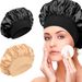 Wide brim high elastic beauty salon hair care hat female nursing satin sleeping cap chemotherapy cap shower cap_voghion.com