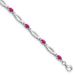 Sterling Silver Rhodium-plated Composite Ruby And Diamond Bracelet_voghion.com