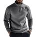 Sweat à capuche zippé doublé polaire pour homme – Pull chaud d'hiver à col montant (gris clair/bordeaux/blanc/noir/anthracite/camel/rouge/beige, S-XXXL)_voghion.com