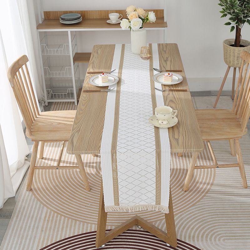 Long Tablecloth - Rustic Farmhouse Polyester Table Runner For Dining & Sideboard (Set Of 2)_voghion.com