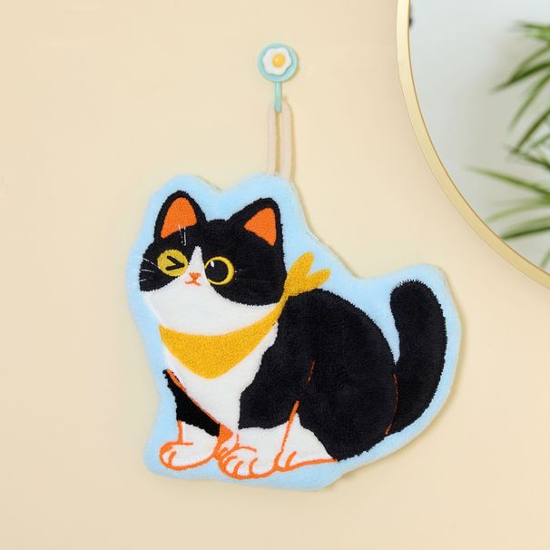 Lillian Nuovo Asciugamano Gatto Carino da Appendere in Pile Corallo per Bagno, Fazzoletto per Bambini, Assorbente, Asciugatura Rapida_voghion.com