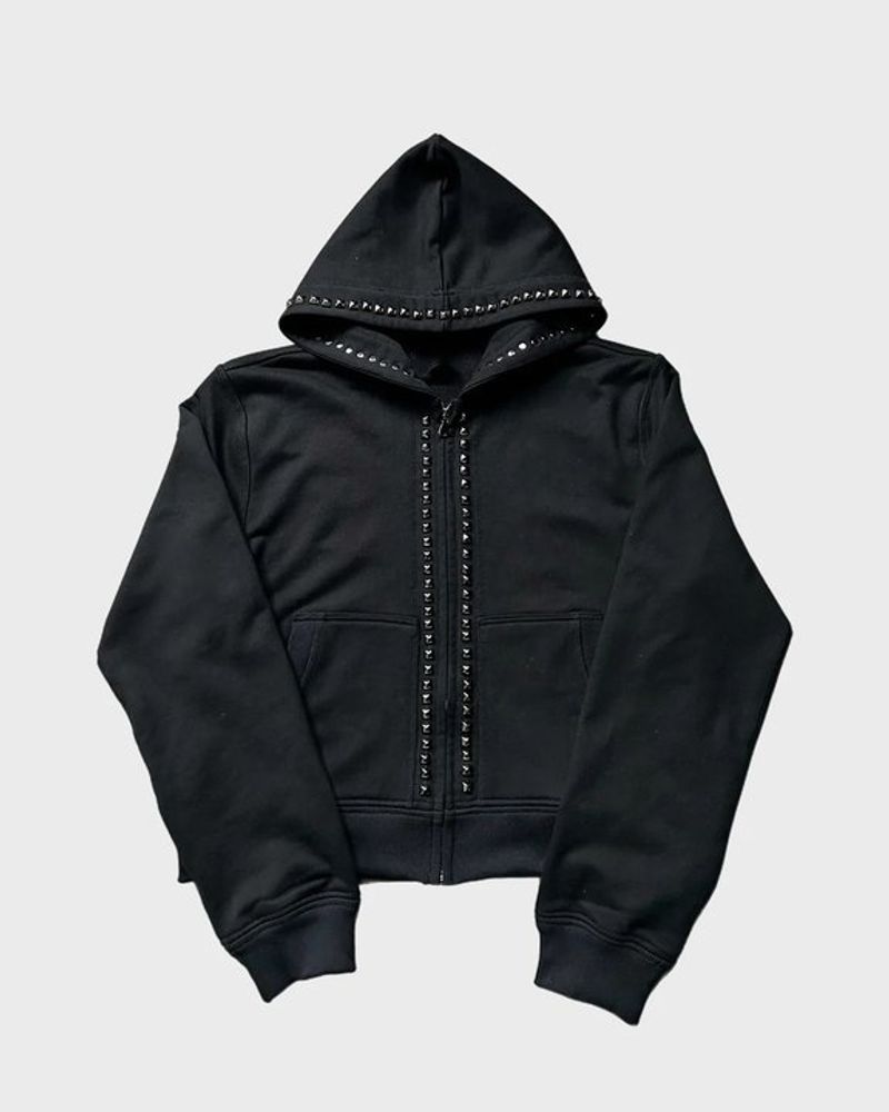 Herrenbekleidung Herbst und Winter Neues personalisiertes Perlen-Sweatshirt Paare gleichen Stil High Street Hip Hop Style Kapuzen-Strickjacke_voghion.com