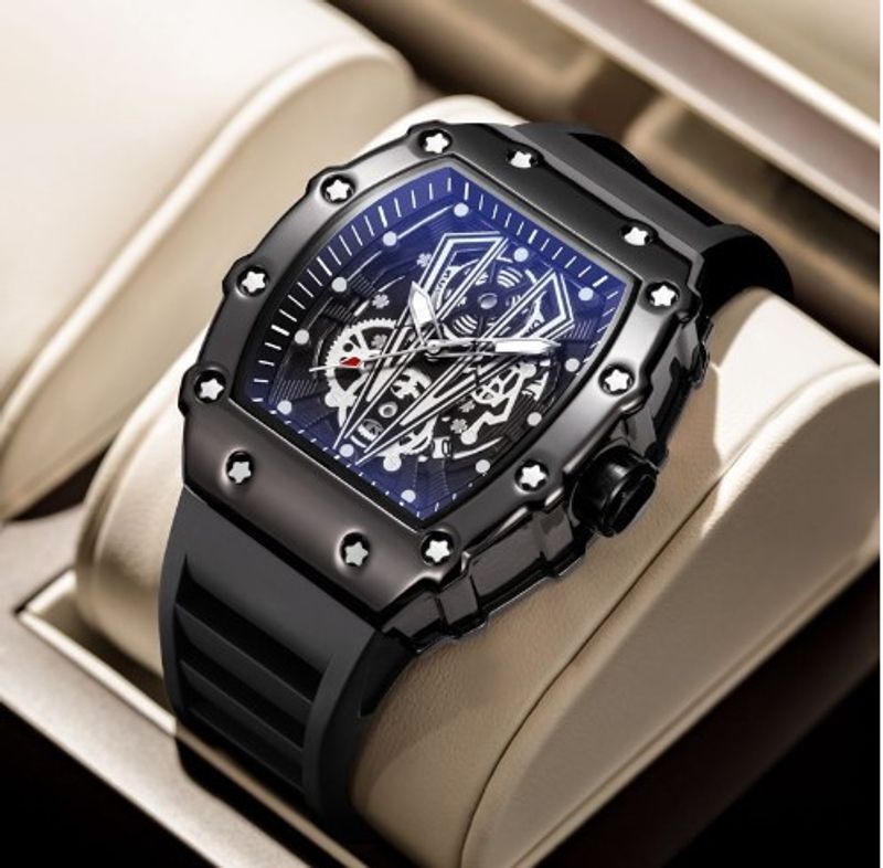 Men's Watches Wine Barrel Men's Watch Automatic Non-mechanical Glow-in-the-dark Waterproof Silicon_voghion.com