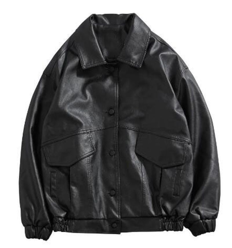 2023PU Leather Jacket Men Black Soft Leather Jacket Motorcycle Biker Fashion Leather Coa Male Bomber Jacket_voghion.com