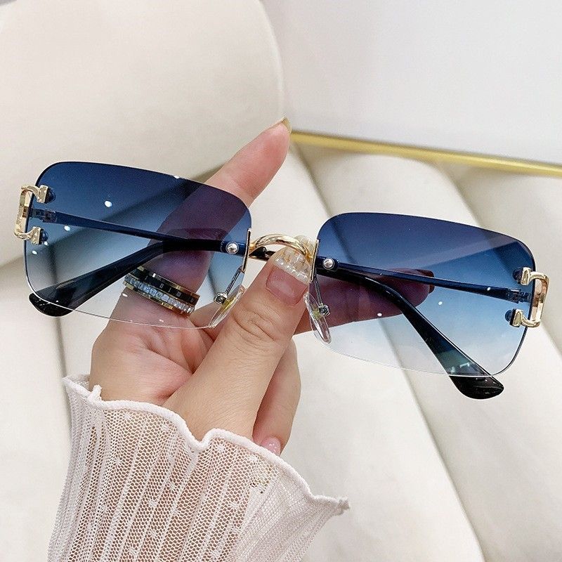 Sonnenbrillen Sonnenschutz für Damen Fashion ins Wind rahmenlose Sonnenbrillen UV-Schutz-Sonnenbrillen für Herren_voghion.com