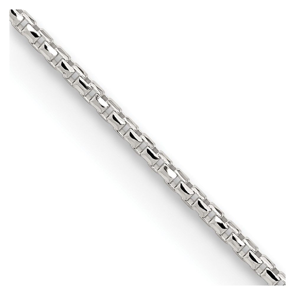 Sterling Silver 1.5mm Diamond-cut Round Box Chain W/2in Ext._voghion.com