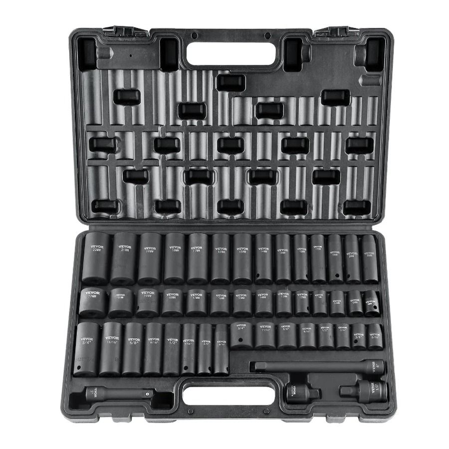 Jo Set Set 5 pezzi Barra di estensione metrica e bussola (8-22 mm) 6 16 Punti SAE Universali 48 3 Bussola 8 Azionamento a percussione 4 -3 Cr-V_voghion.com