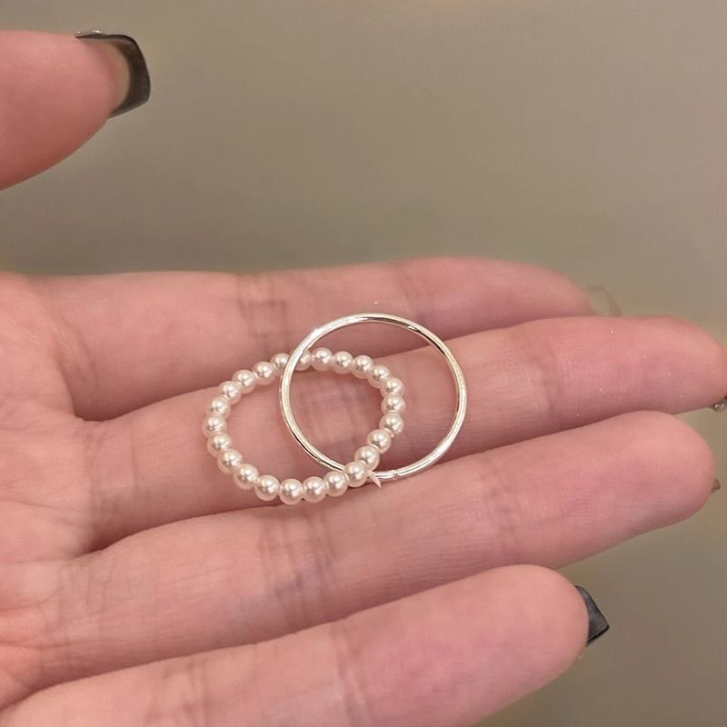 Anello con perla bassotto per donna, autunno e inverno, semplice, versatile e unico, nuovo design 2024_voghion.com