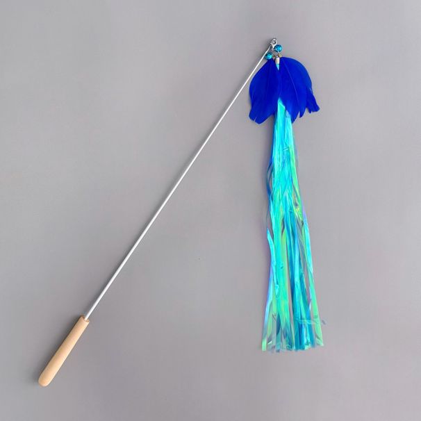 Extended Tassel Sequin Interactive Boredom Relief Self-Entertainment High-End Bell Feather Cat Teaser Wand_voghion.com