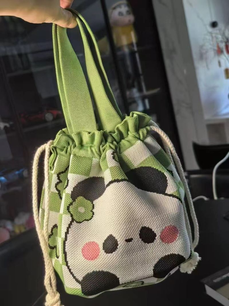 Niedliche Cartoon-Lässige Handheld-Münzen-Geldbörse Kordelzug-Handtasche Neue Eimer-Tasche für Frauen 2024_voghion.com