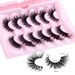 European And American Hot-Selling Slanted Flying Fox Style False Eyela 6 Pairs Set With Glue For Extended Cat Eye_voghion.com