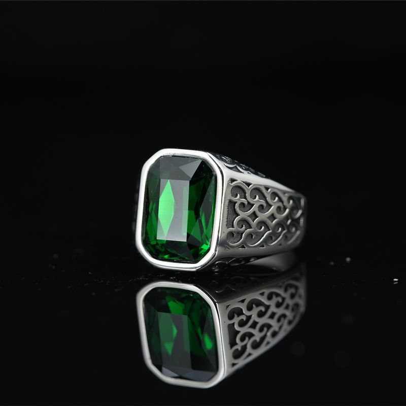 Titanium Steel Cuban Chain Design Men's Open Trendy Brand Versatile Tail Index Finger Ring High End Sense Niche_voghion.com