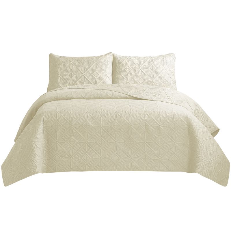 Premium Quilt Set With Dyed-Woven Fabric & Quilting - European Embroidery, 1.8m Bed Fit, Multiple Patterns Available_voghion.com