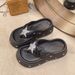 2024 nuove pantofole con suola spessa a forma di stella a cinque punte con strass per donna estate scarpe da spiaggia antiscivolo all'aperto con plateau e tacchi infradito alla moda_voghion.com