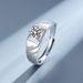 925 Sterling Silver Men's White Gold European And American Style Personality Simple Open Ring Hand Wedding Moissanite_voghion.com