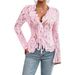 Abbigliamento da donna Top avvolgente in pizzo trasparente da donna a maniche lunghe con volant, camicetta sexy in rete trasparente, camicia casual elegante con scollo a V_voghion.com