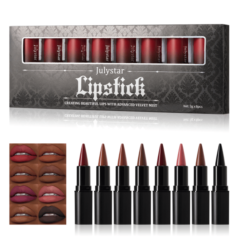 PSJ301-027M Foggy Lipstick And Lip Liner In One Design 8 Shades Of Matte Velvet Lip Color Makeup With A Velvet Matte Finish For 24 Hours Single Unit 0.3g Matte Additive Effect Non-Sticky Matte Fine_voghion.com