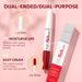 QIBEST Double Head Lip Glaze lūpu krāsa un mitrinoša, nekrāsojoša kauss, grūti atkrāsojama noturīga matēta lūpu krāsa_voghion.com