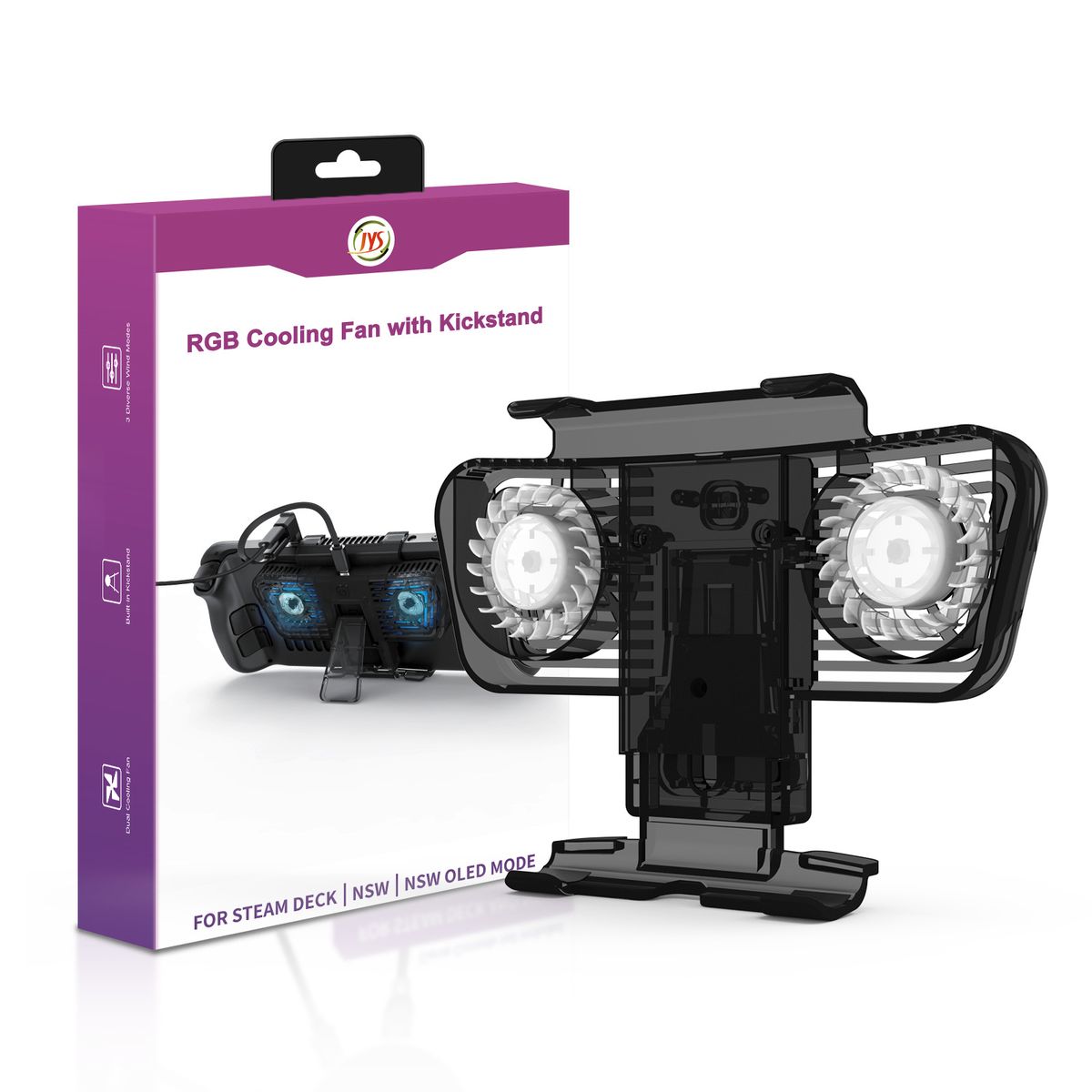 Steam Deck Zubehör Steam Deck & Switch Oled & Switch Kühlventilator - mit Standfunktion und LED-Licht, einstellbares Lüftergetriebe_voghion.com
