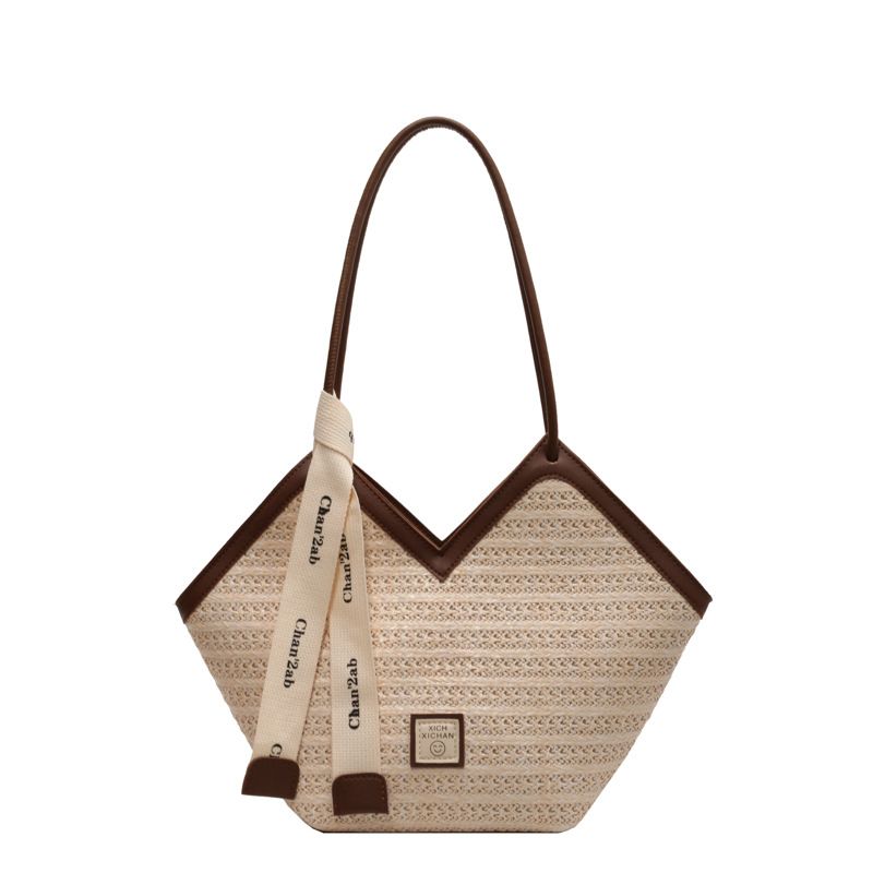 Women's bag new summer versatile shoulder woven bag texture popular commuter tote_voghion.com