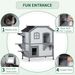 PawHut 2-story Cat House Outdoor, Weatherproof Wooden Cat Enclosure For Feral Cats With Escape Door, Openable Roof, Jumping Platforms, White_voghion.com