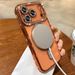 NEW Orange Luxury Sparkle Diamond Transparent Magnetic Case For IPhone 17 16 15 14 13 ProMax 17Air Full Lens Coverage Soft Cover_voghion.com