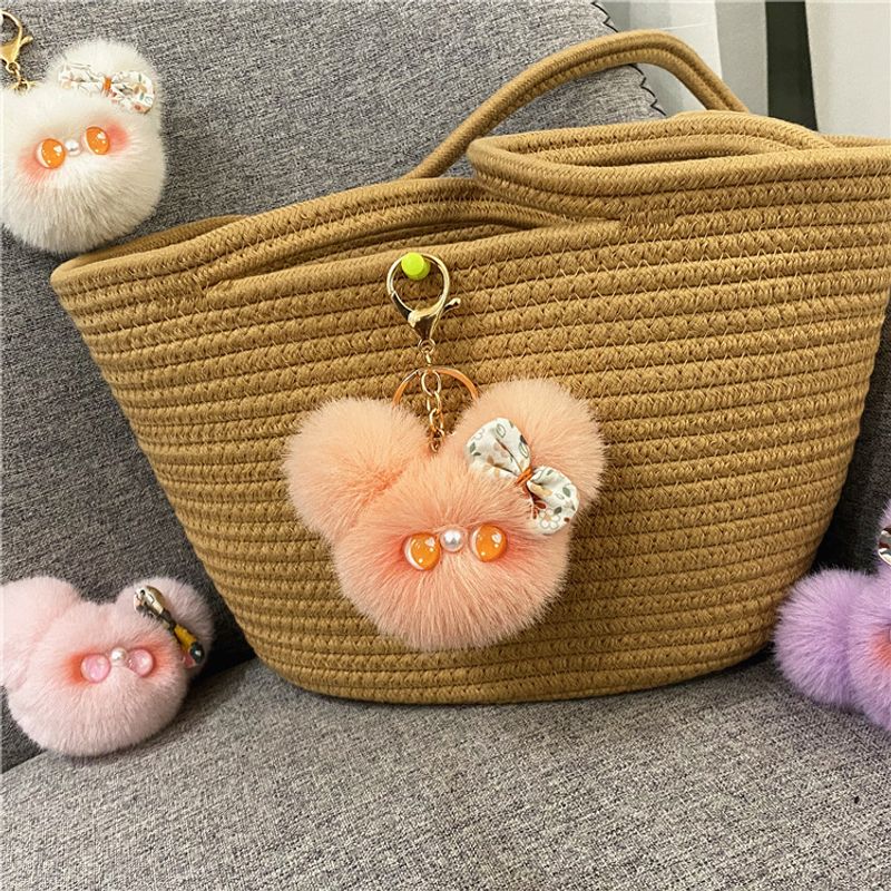 Bag Charm Cartoon Head Keychain Cute Blush Cat Doll Plush Doll Bag Pendant Ornament Gift_voghion.com
