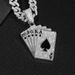 Collana con ciondolo a forma di carta da gioco hip-hop di alta qualità, tempestata di diamanti e catena cubana_voghion.com