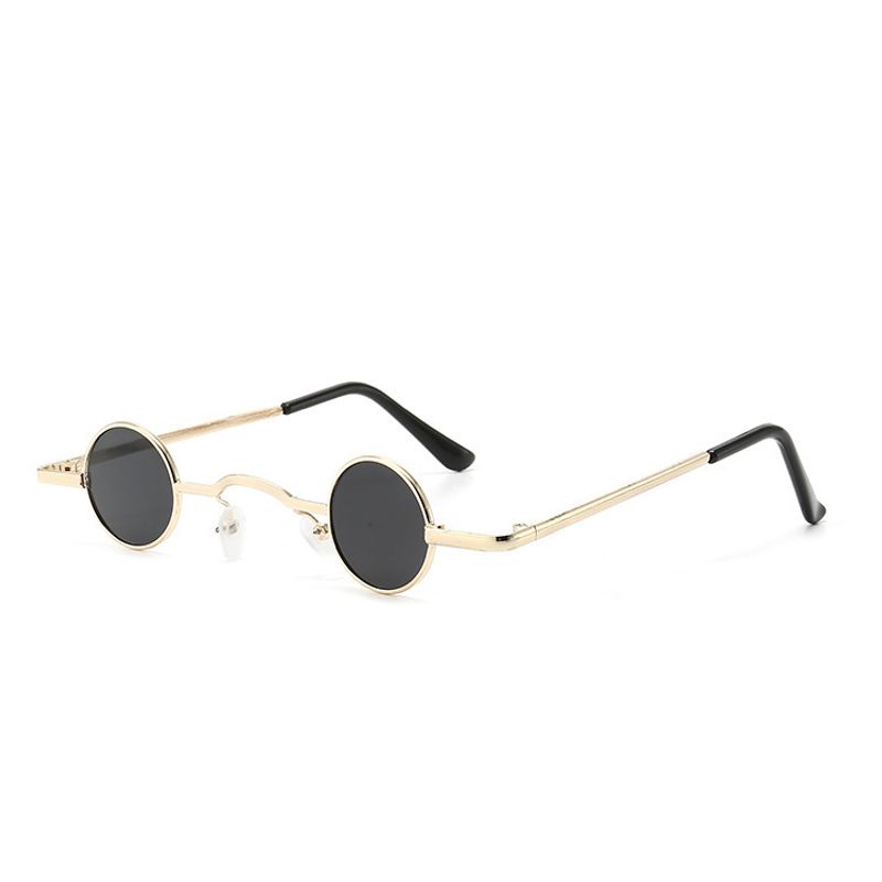 Funny Round Small Glasses Men's Trendy Small Lenses Sunglasses Personalized Retro Small Round Frame Sunglasses_voghion.com