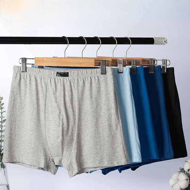 Men's 100% Cotton High-Waist Boxer Briefs Set - 3 Pieces_voghion.com