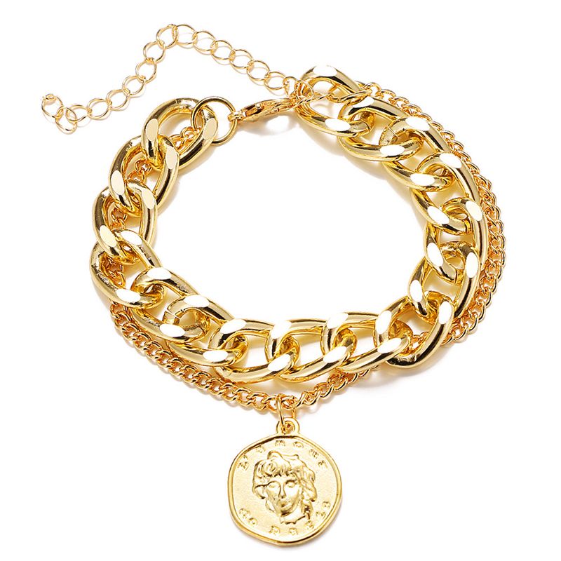 Hot Selling Chain Heart Geometric Trendy Fashion Simple Multi-layer Butterfly Anklet_voghion.com