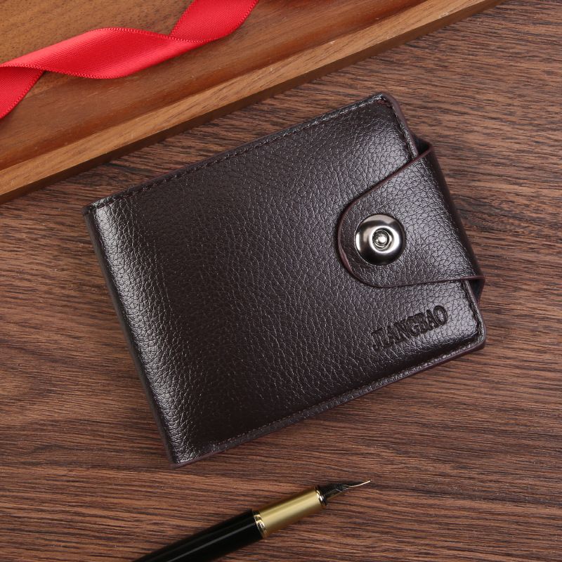 New business with zipper, horizontal magnetic buckle, youth change bag, multiple card slots, casual men's wallet_voghion.com