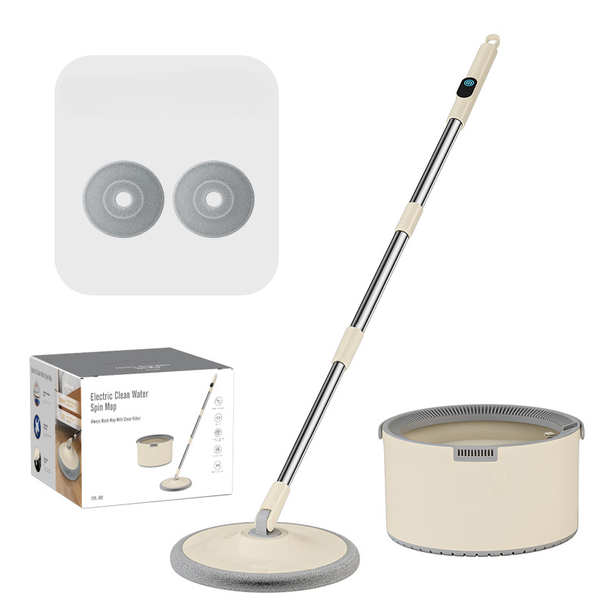 Trapeador eléctrico automático, recargable, giratorio, deshidratador, para el hogar, con separación de agua sucia y manos libres._voghion.com