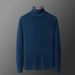Herrenbekleidung Herrenpullover mit hohem Kragen, dicker Nerz, warmer Winterpullover mittleren Alters, einfarbiger Pullover für Männer_voghion.com